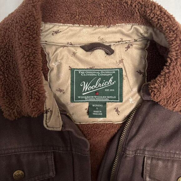 woolrich brown sherpa lined jacket vintage gorpcore winter coat - Picture 8 of 8